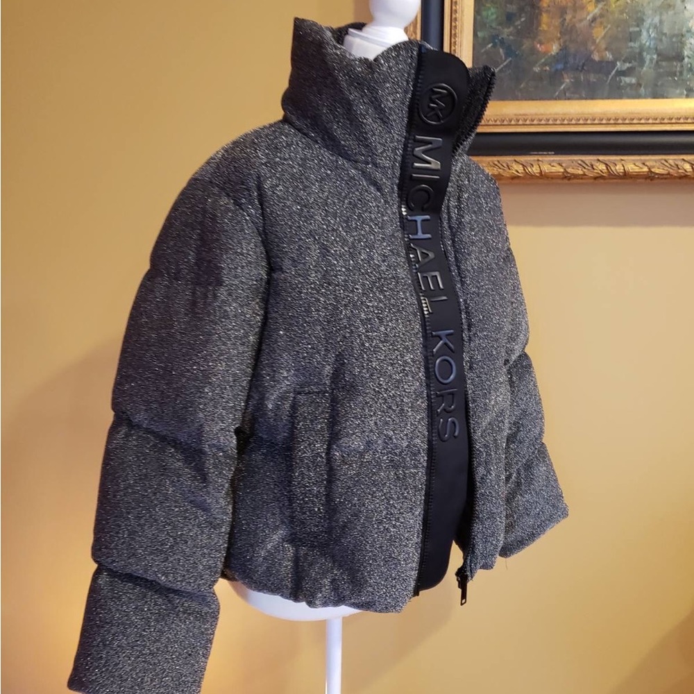 Michael Kors glitter puffer coat